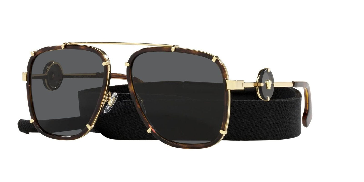 Versace VE2233 Sunglasses 147087 Havana/Dark Gray - 60mm