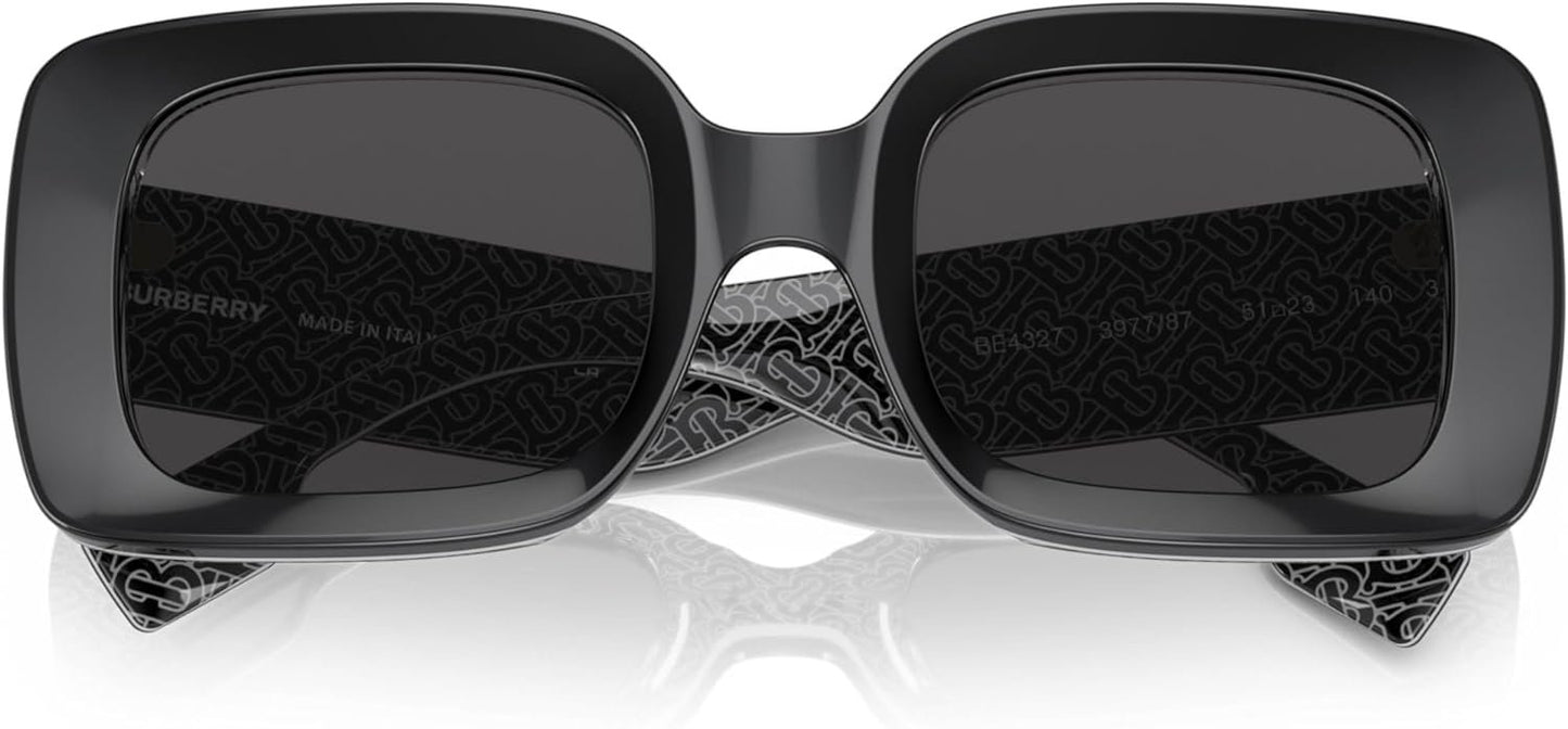 BURBERRY BE 4327 397787 Black/Print Tb/Crystal Sunglasses