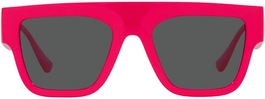 Versace VE 4430U 536787 Fuxia Plastic Rectangle Sunglasses Grey Lens
