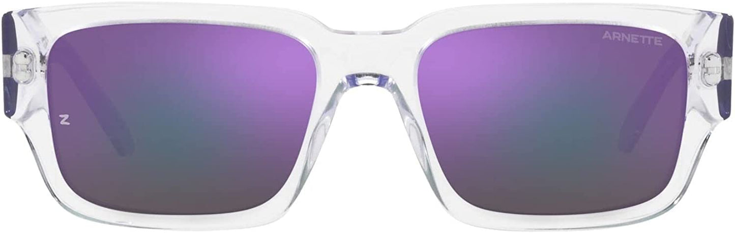 ARNETTE 0AN4296 12154V Unisex Sunglasses Crystal Frame, Grey Mirror Violet Lenses, 54MM