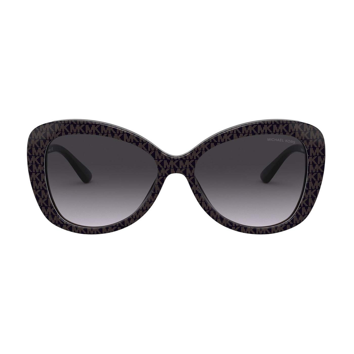 Michael Kors MK2120 33558G 56mm Positano Butterfly Sunglasses Dark Brown Mk Jacquard Logo