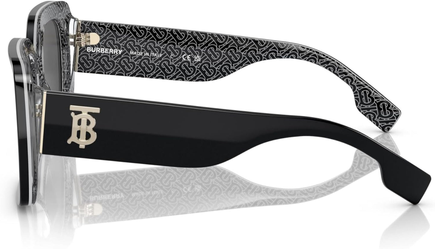 BURBERRY BE 4327 397787 Black/Print Tb/Crystal Sunglasses