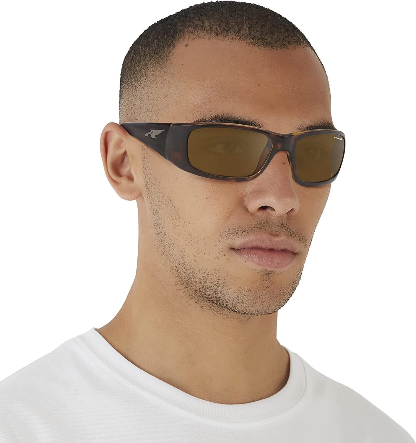 Arnette Men's AN4178 Quick Draw Wrap Sunglasses, Havana/Brown Polarized, 59 mm