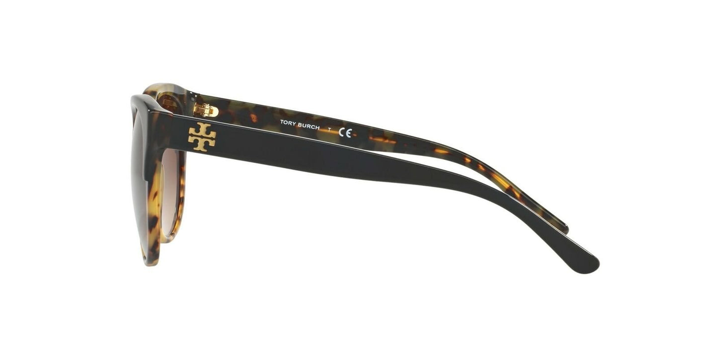 Tory Burch TY7095 Sunglasses 160113-54 - Black/Tortoise Frame, Dark Brown