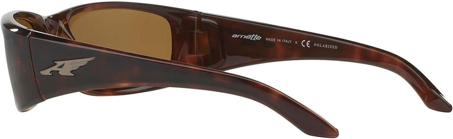 Arnette Men's AN4178 Quick Draw Wrap Sunglasses, Havana/Brown Polarized, 59 mm