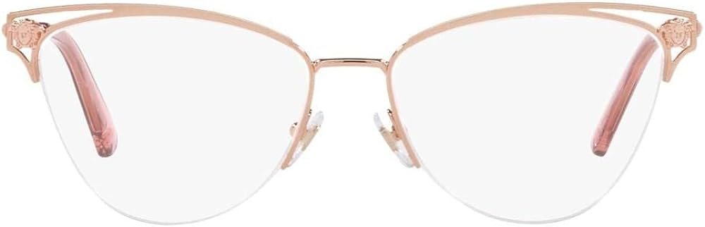 Versace VE 1280 1412 Rose Gold Metal Cat-Eye Eyeglasses 55mm
