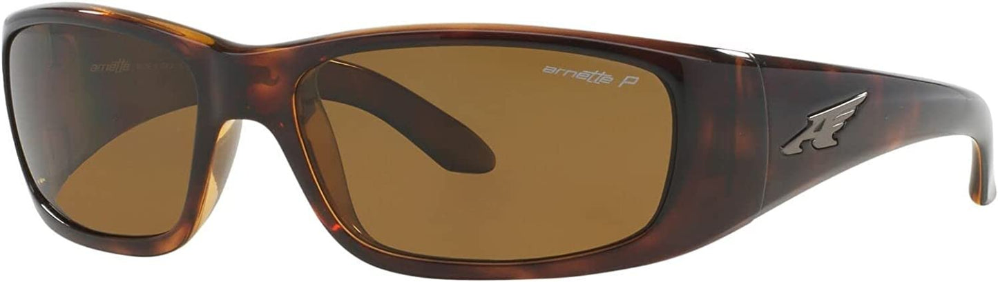 Arnette Men's AN4178 Quick Draw Wrap Sunglasses, Havana/Brown Polarized, 59 mm