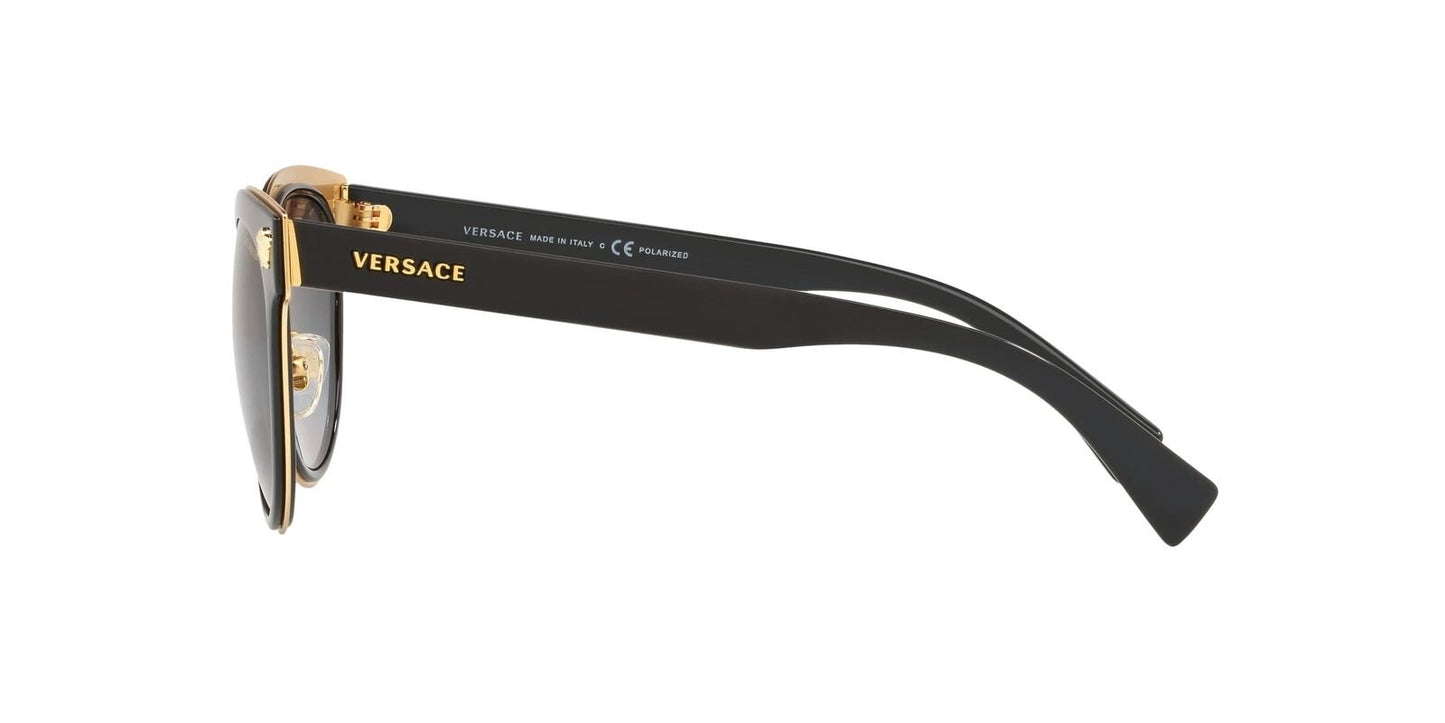 Versace Woman Sunglasses, Black Lenses Metal Frame, 54mm