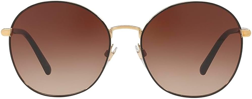 BURBERRY BE 3094 114513 56mm Gold Metal Round Sunglasses Brown Gradient Lens