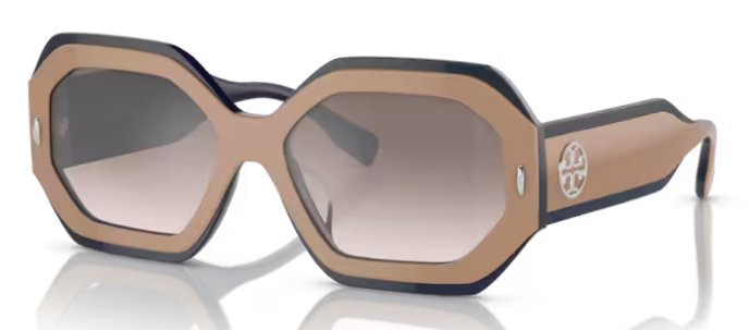 Tory Burch TY7192U 19396I 55mm Women's Sunglasses Navy/Beige/Clear Gradient Grey