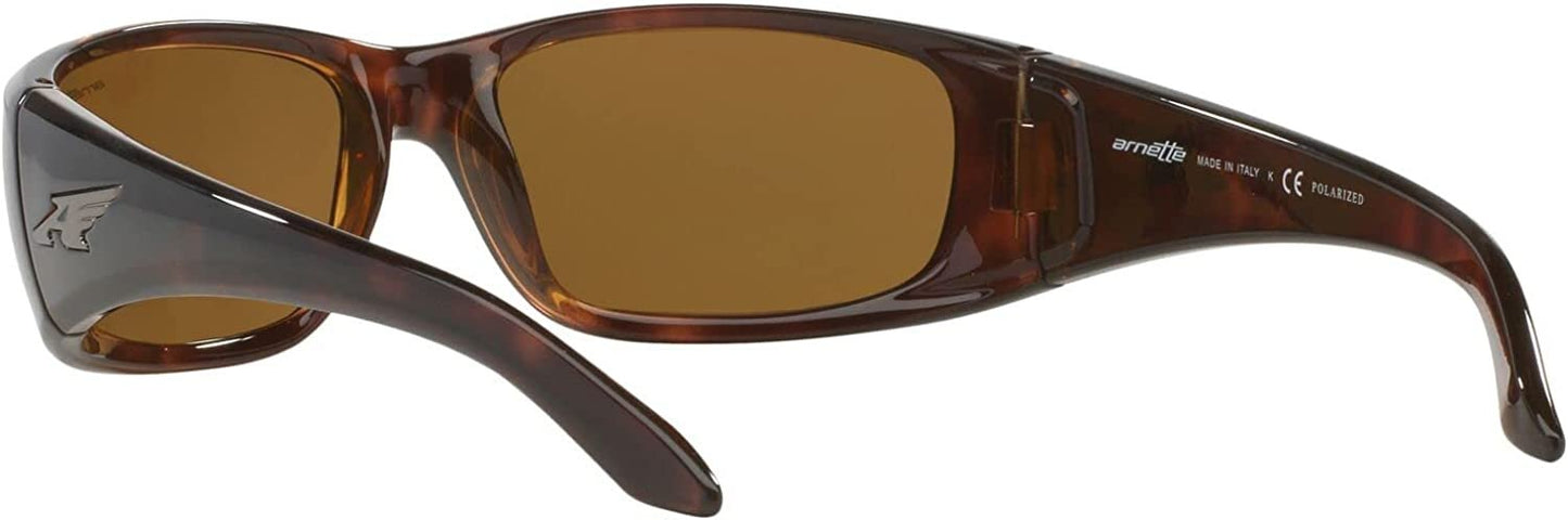 Arnette Men's AN4178 Quick Draw Wrap Sunglasses, Havana/Brown Polarized, 59 mm