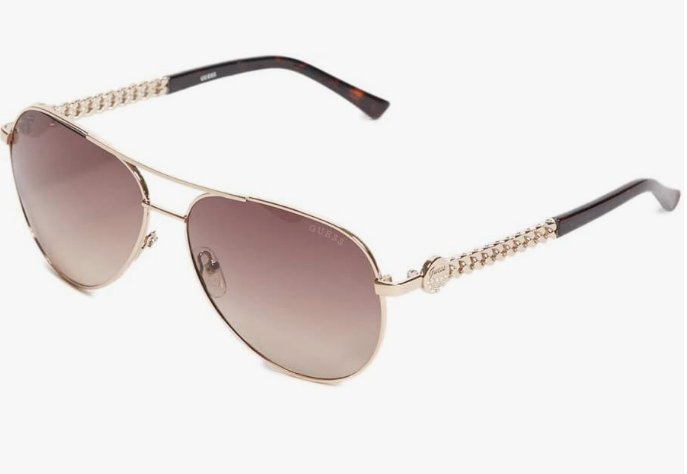 GUESS GF6088 32F 60mm Gold/Gradient Brown Sunglasses