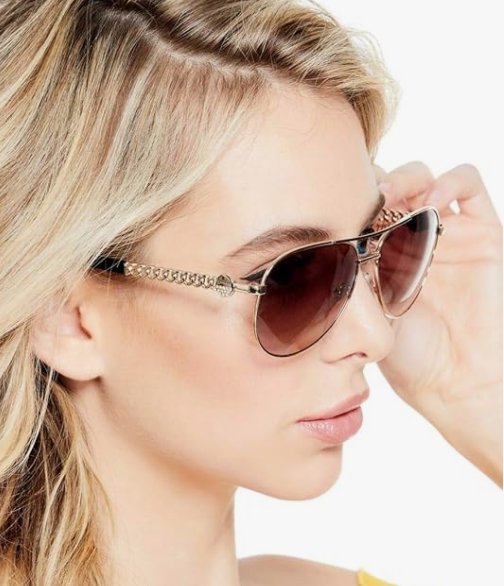 GUESS GF6088 32F 60mm Gold/Gradient Brown Sunglasses