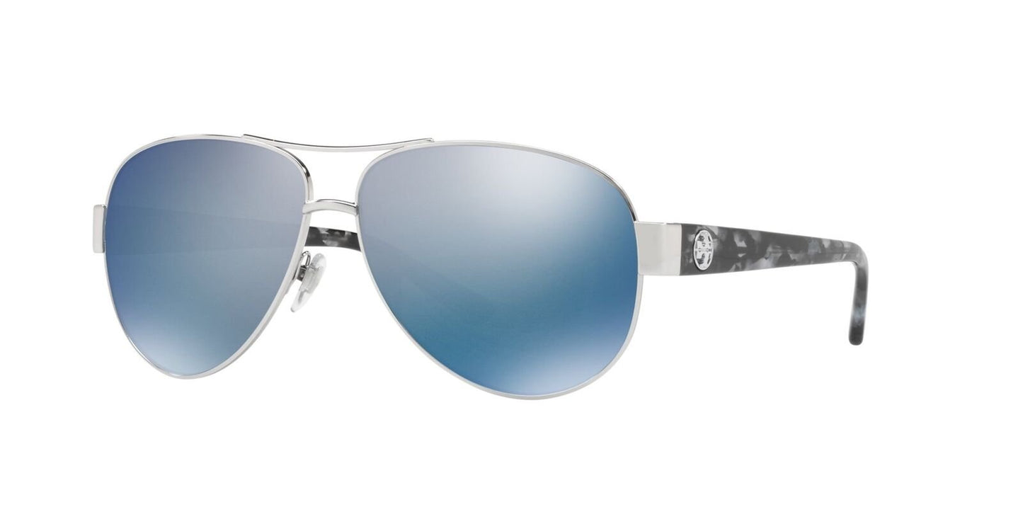 Tory Burch Women's TY6057 Blue/Silver mirror Sunglasses 60mm