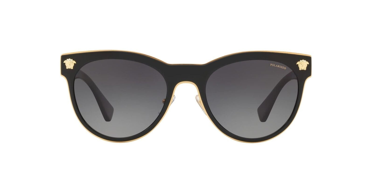 Versace Woman Sunglasses, Black Lenses Metal Frame, 54mm