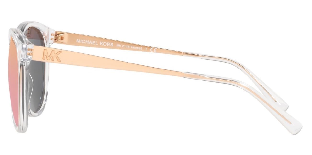 Michael Kors MK2143 30504Z Sunglasses CLEAR w/ROSE GOLD MIRROR 55mm