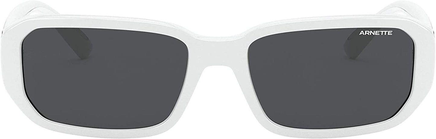 ARNETTE Men's AN4265 262487 55mm Gringo Rectangular Sunglasses, White/Grey