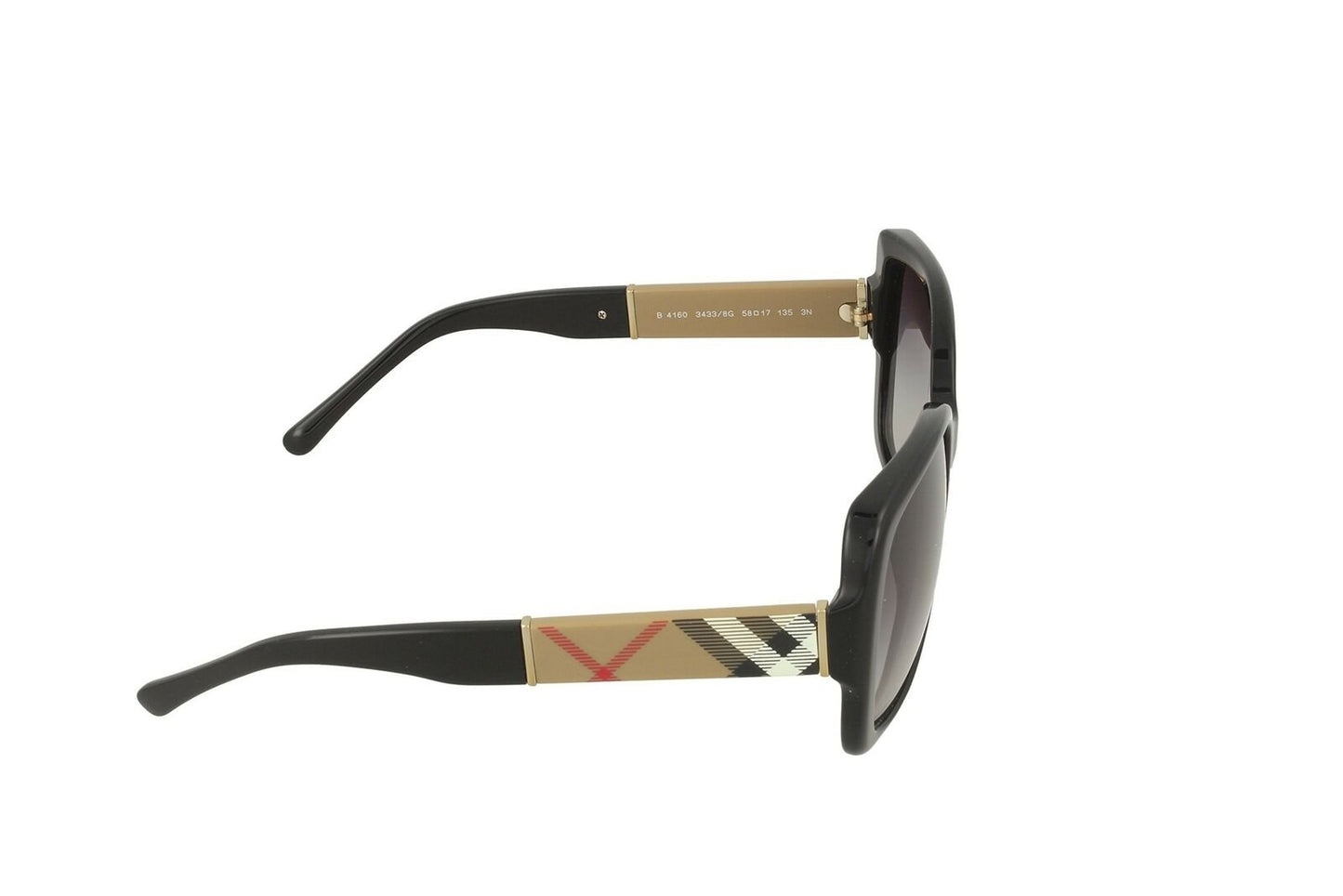 Burberry BE4160 34338G Black BE4160 Square Sunglasses Lens Category 3 Size 58mm
