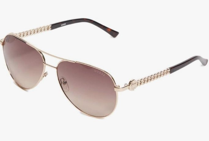 GUESS GF6088 32F 60mm Gold/Gradient Brown Sunglasses