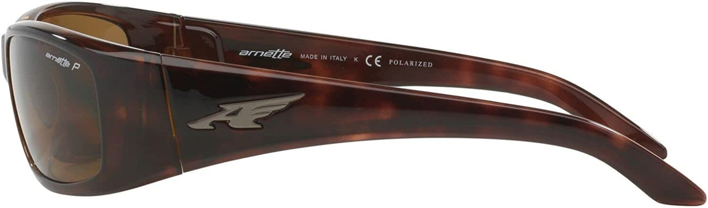 Arnette Men's AN4178 Quick Draw Wrap Sunglasses, Havana/Brown Polarized, 59 mm