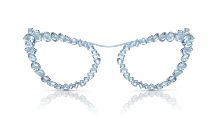 SWAROVSKI SK7011 40198G 56mm Matte Light Blue Grey Gradient Women's Sunglasses
