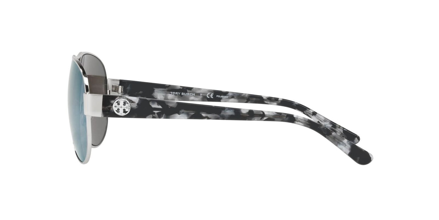 Tory Burch Women's TY6057 Blue/Silver mirror Sunglasses 60mm