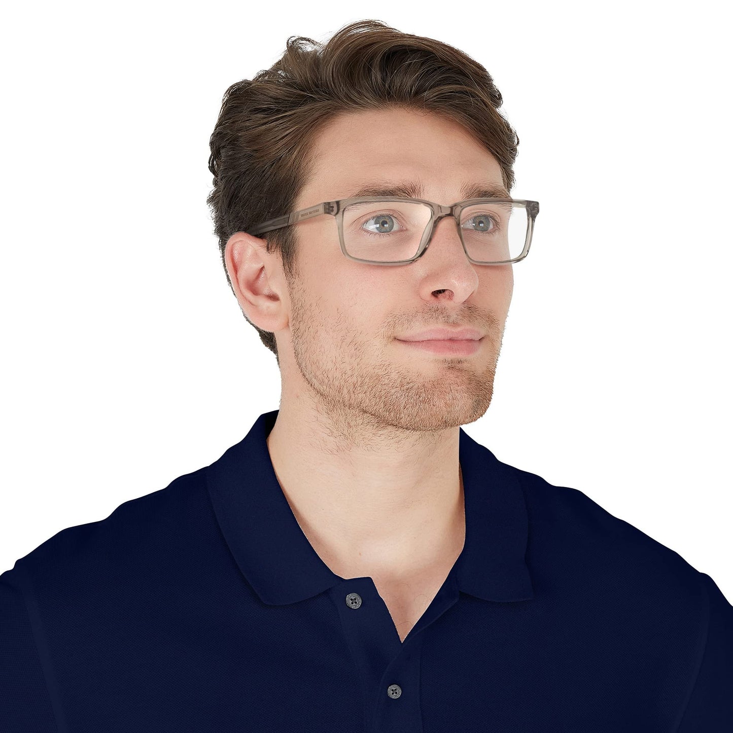 Brooks Brothers Men's BB2019 6074 53mm Eyewear Frames, Transparent Grey/Demo Lens,