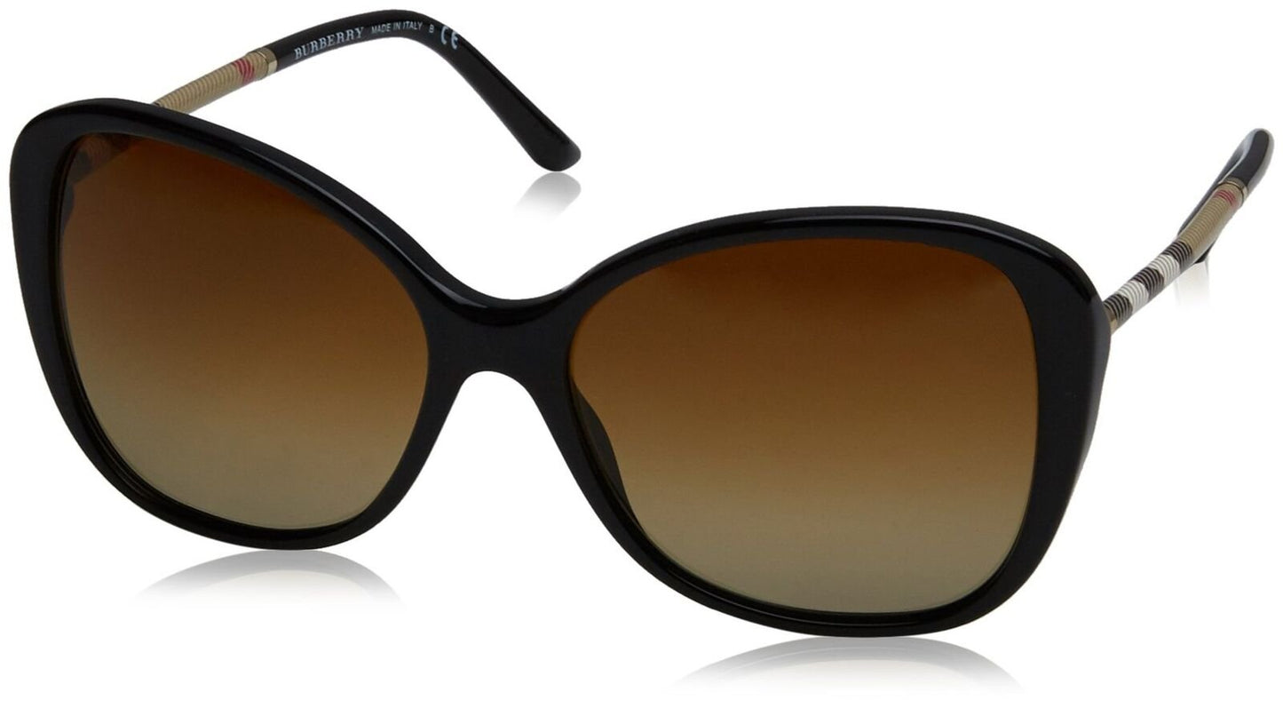 Burberry BE 4235Q 3001T5 Butterfly Black /Brown Polarized Gradient Sunglasses