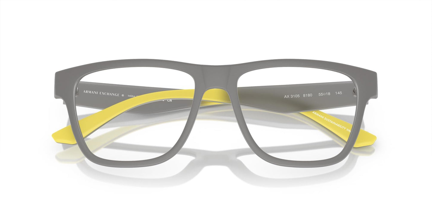 Armani Exchange Men's Ax3105 8180 55mm Square Eyewear Frames