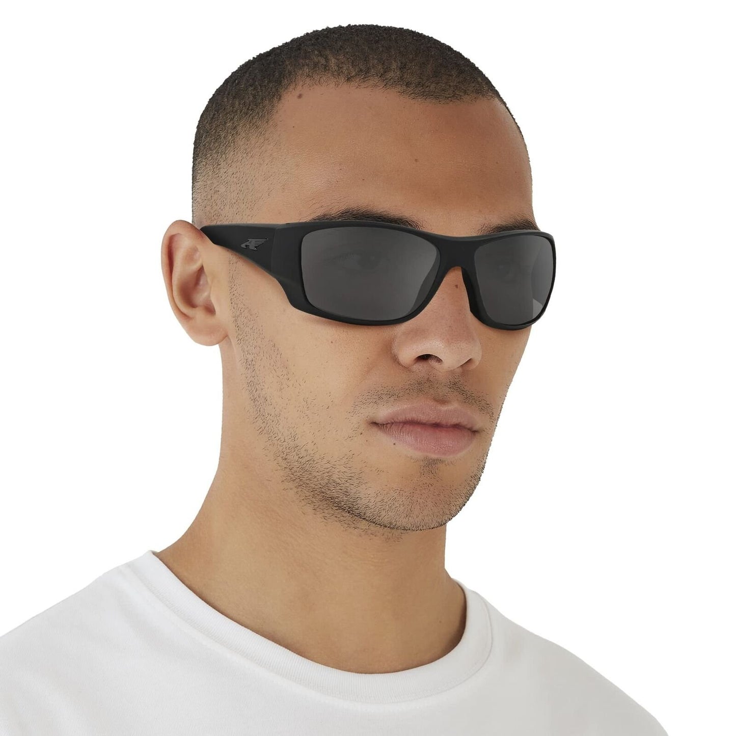 ARNETTE Men's AN4215 Heist 2.0 Rectangular Sunglasses, Fuzzy Black/Grey, 66 mm