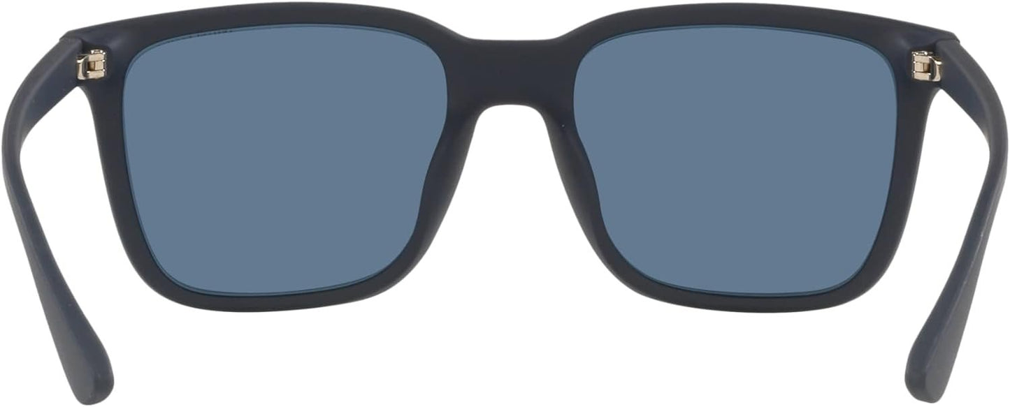 Armani Exchange 0AX4112SU 818180 55mm Man Sunglasses Matte Black Frame, Dark Blue Lenses