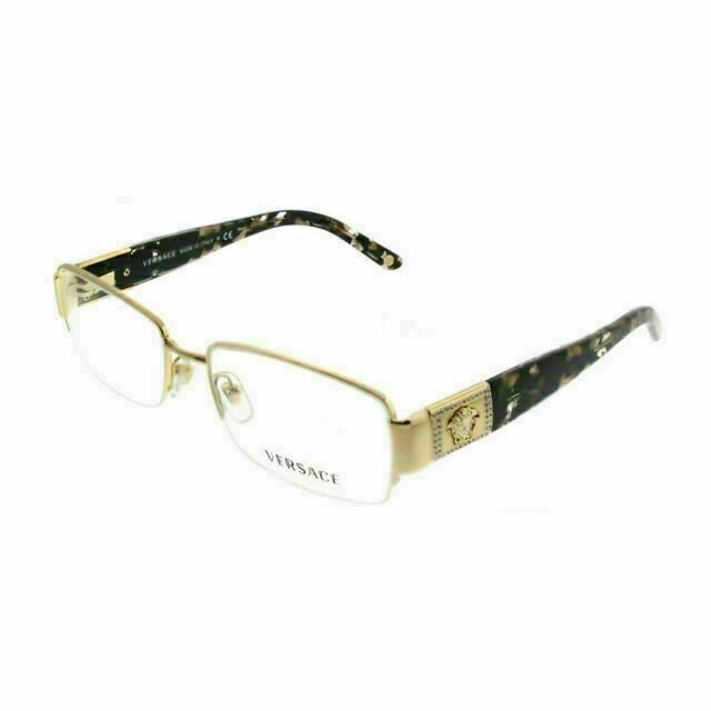 Versace Womens Gold Frame Eyeglasses 0VE1175B 1002 53 mm Diameter Lenses,