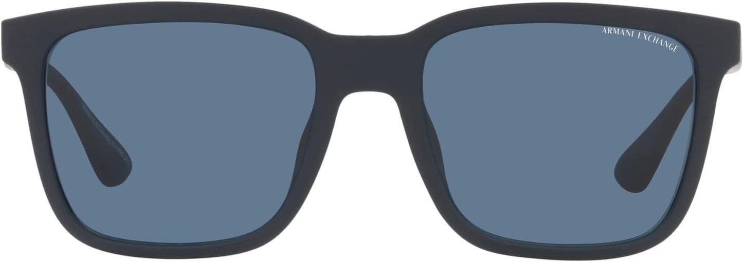 Armani Exchange 0AX4112SU 818180 55mm Man Sunglasses Matte Black Frame, Dark Blue Lenses