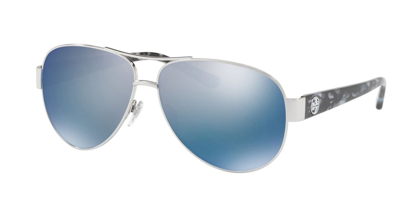Tory Burch Women's TY6057 Blue/Silver mirror Sunglasses 60mm