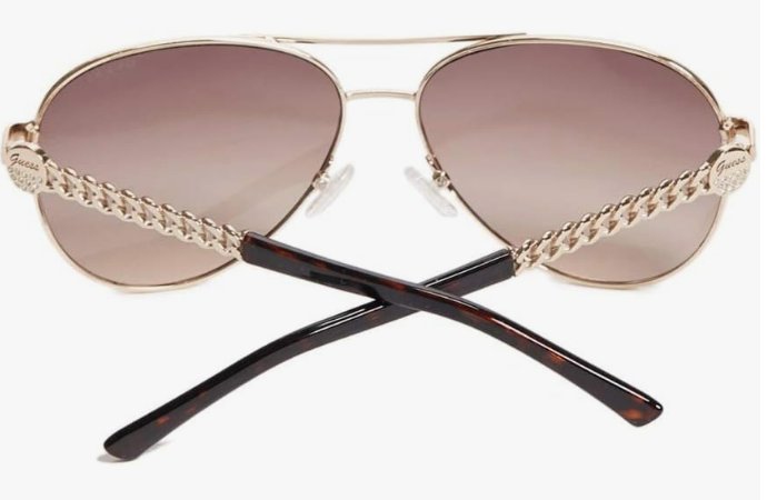 GUESS GF6088 32F 60mm Gold/Gradient Brown Sunglasses