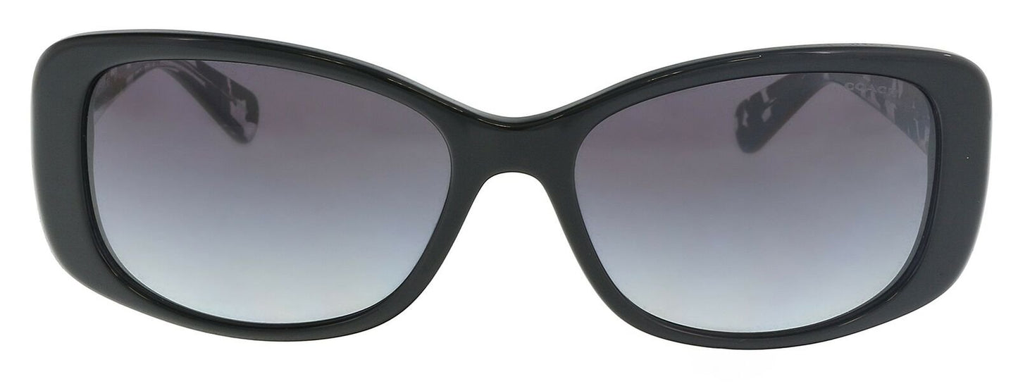 Coach Women's HC8168 Sunglasses Black/Black Crystal Mosaic/Light Grey Gradient