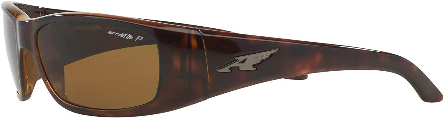 Arnette Men's AN4178 Quick Draw Wrap Sunglasses, Havana/Brown Polarized, 59 mm