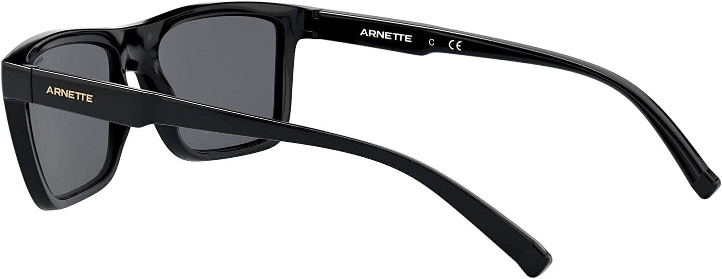 ARNETTE Men's AN4262 41/87 55mm Deep Ellum Square Sunglasses, Black/Grey