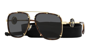 Versace VE2233 Sunglasses 147087 Havana/Dark Gray - 60mm