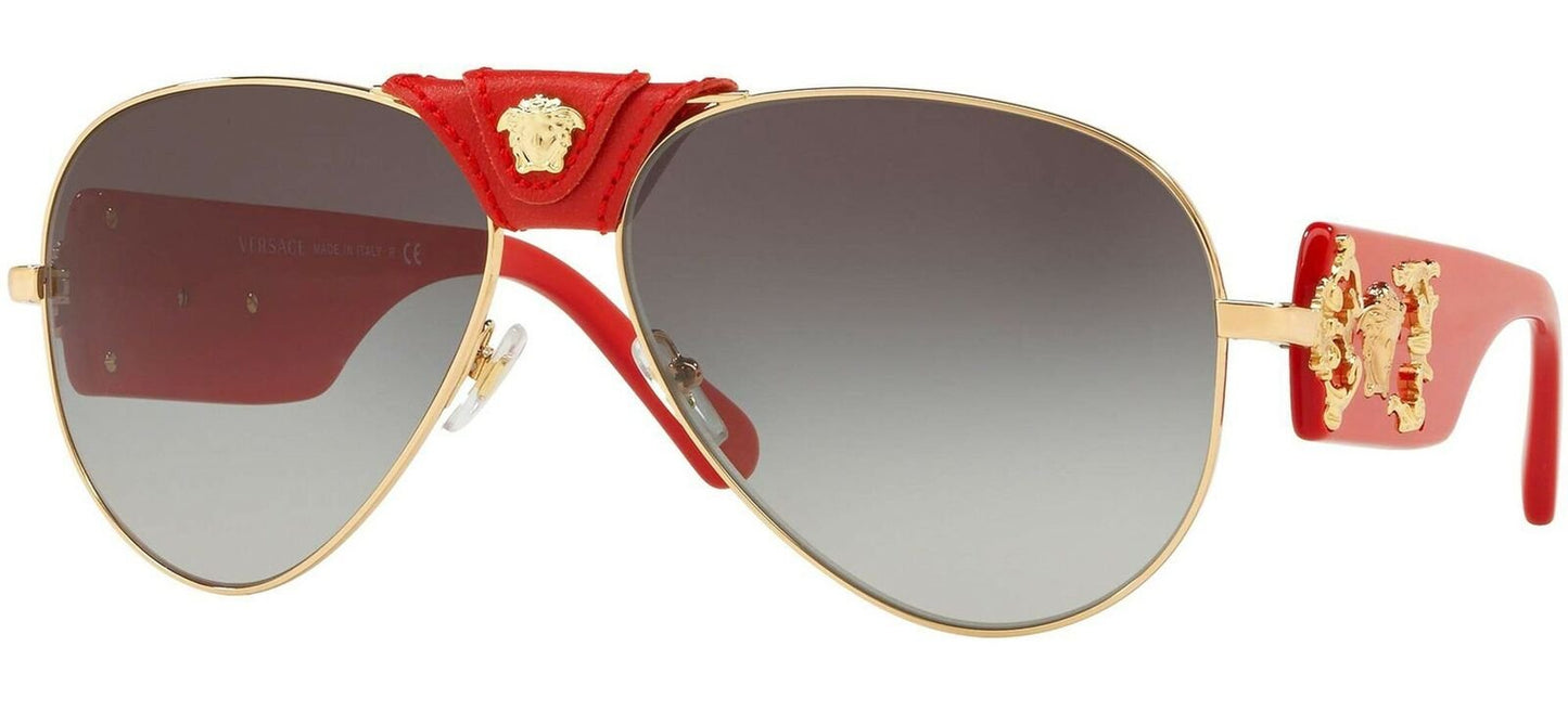 Versace Sunglasses 0VE2150Q 100211-62 - Gold Frame, Grey Gradient Lenses