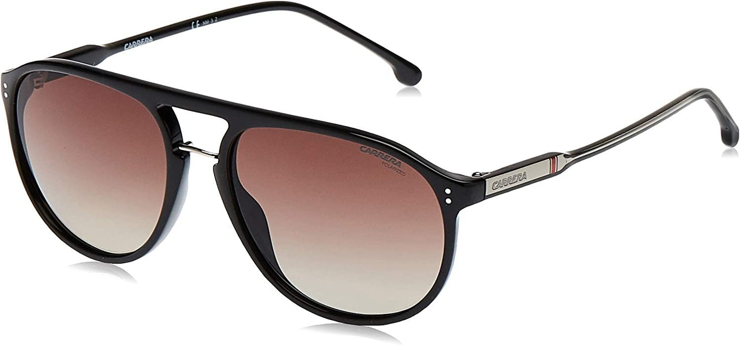 Carrera 212/S 807 58mm Black/Polarized Brown Gradient Pilot Sunglasses