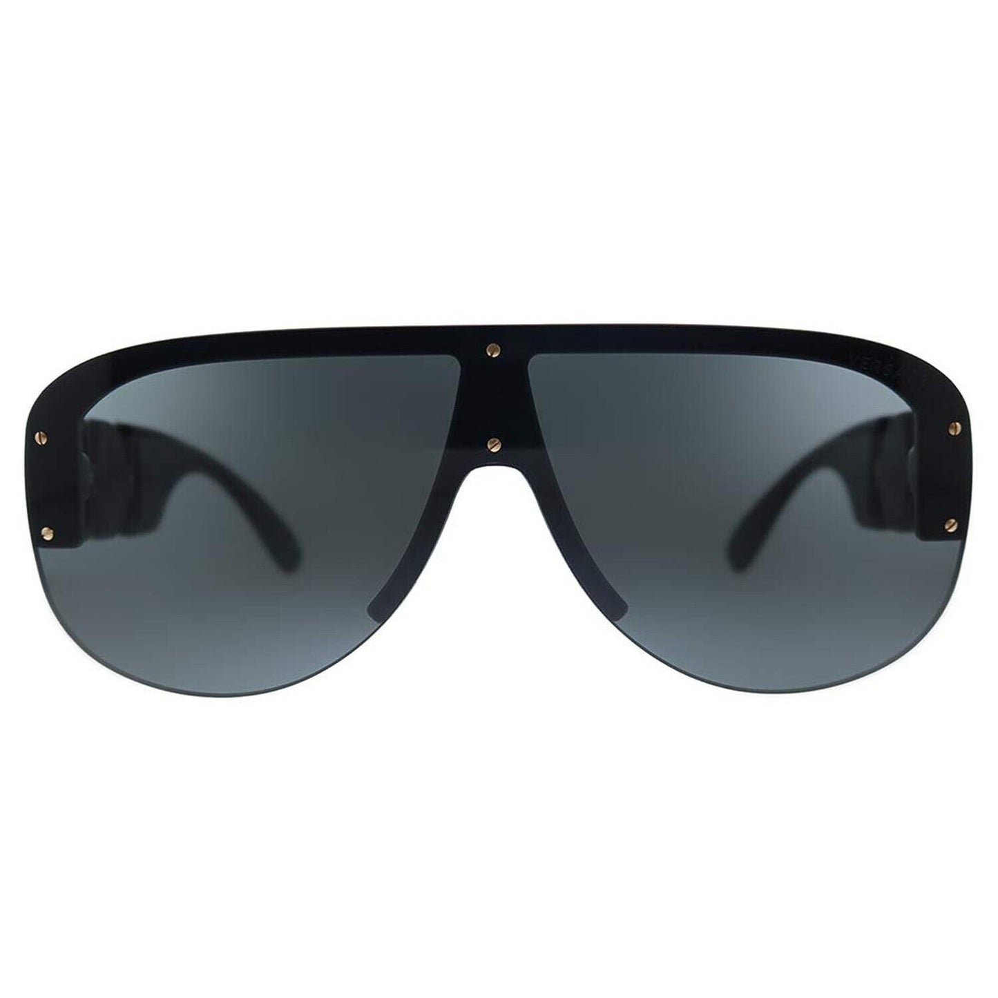 Versace VE 4391 GB1/87 Black Plastic Shield Sunglasses Grey Lens