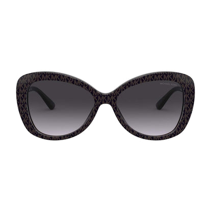 Michael Kors MK2120 33558G 56mm Positano Butterfly Sunglasses Dark Brown Mk Jacquard Logo