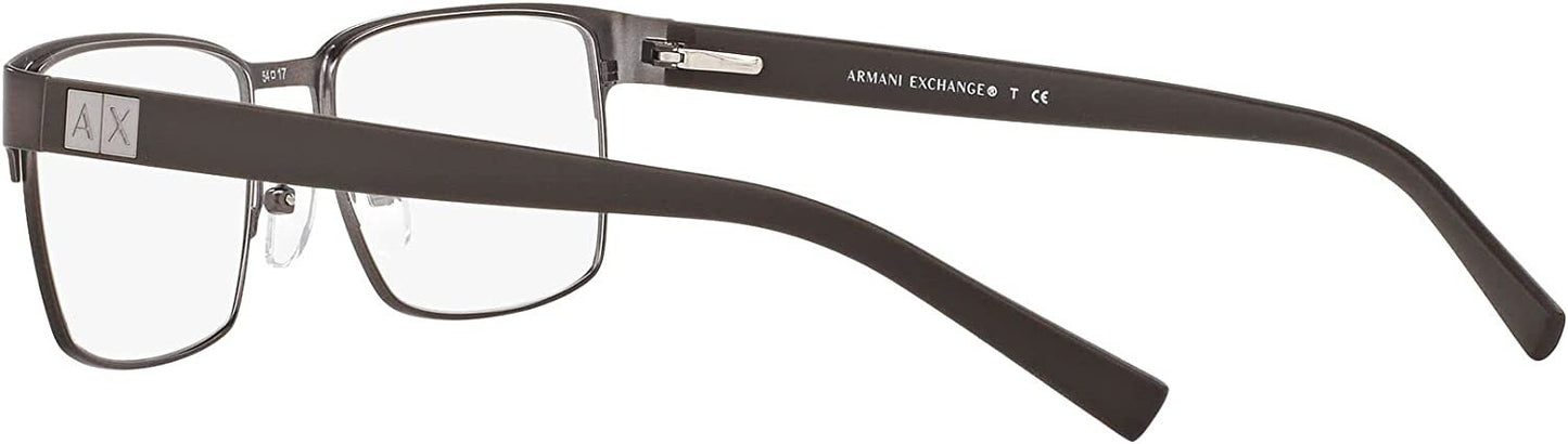 A|X Armani Exchange Men's AX1019 6089 54mm Metal Square Eyeglass Frames,