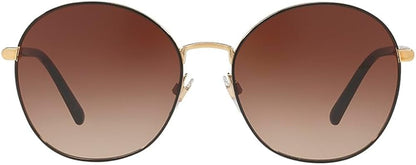 BURBERRY BE 3094 114513 56mm Gold Metal Round Sunglasses Brown Gradient Lens