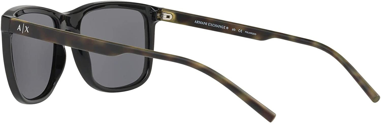 A|X ARMANI EXCHANGE Men's AX4070SF 815881 Black/Grey Polarized Sunglasses,