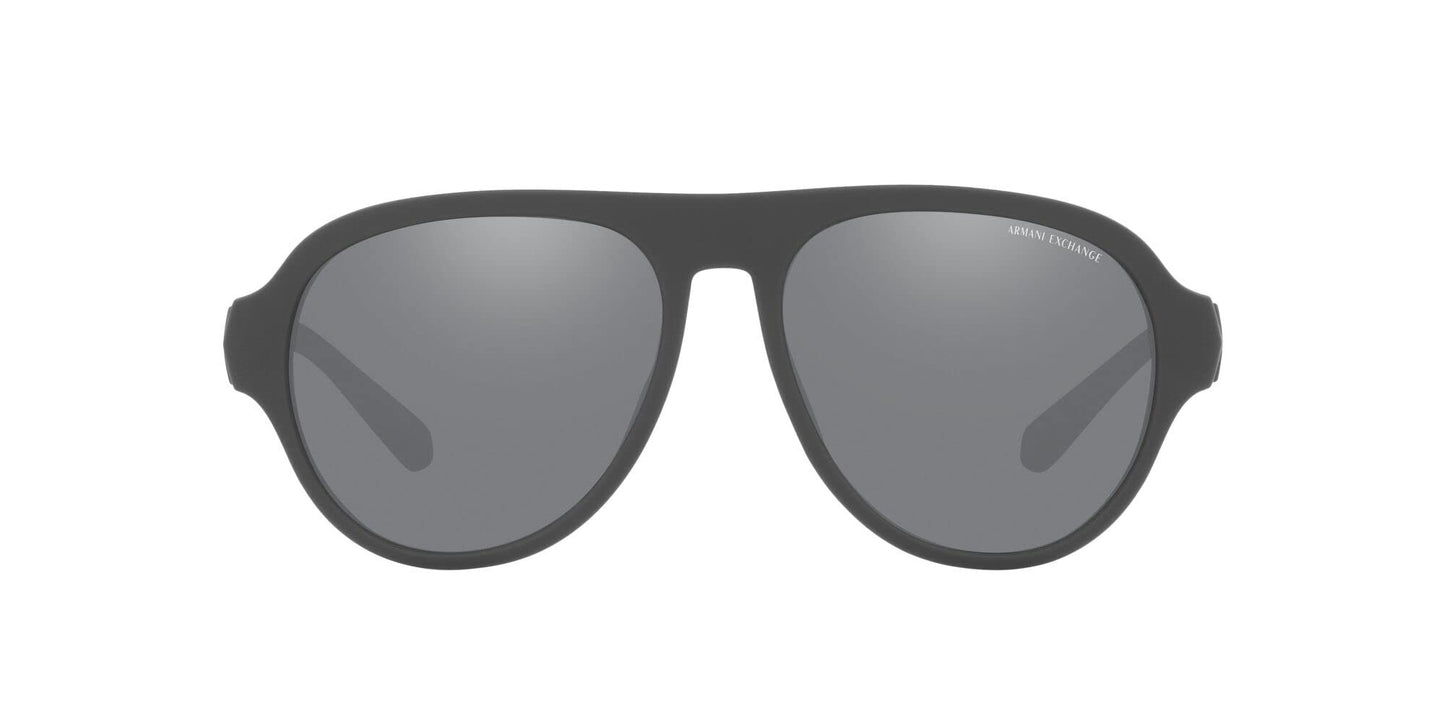 Armani Exchange 0AX4126S 83116G 58mmMan Sunglasses Matte Black Frame, Mirror Grey Lenses