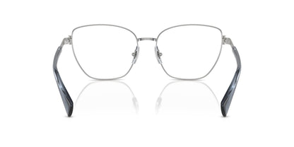 Ralph by Ralph Lauren Women's RA6060 9001 56mm Cat Eye Eyewear Frames, Shiny Silver/Demo Lens