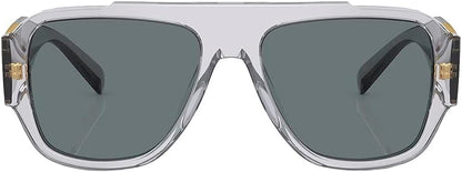 Versace VE 4436U 530580 Transparent Grey Plastic Pillow Sunglasses Blue Lens