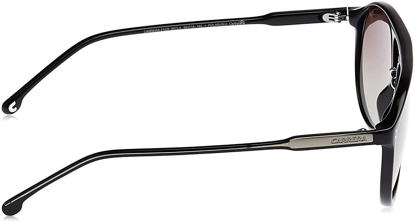 Carrera 212/S 807 58mm Black/Polarized Brown Gradient Pilot Sunglasses